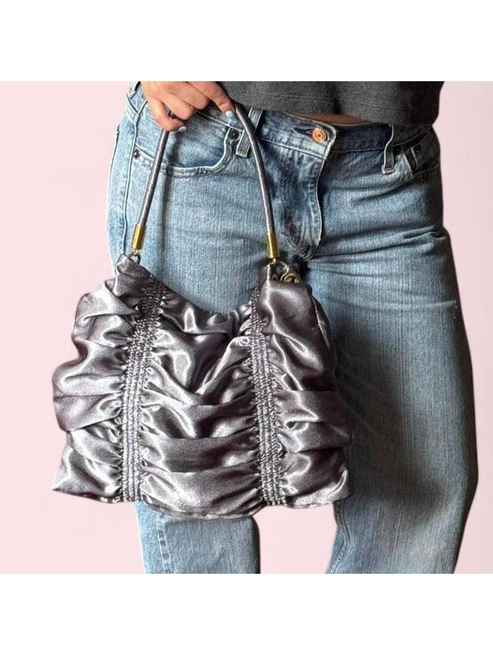 Vintage Newport News satin ruched bag
